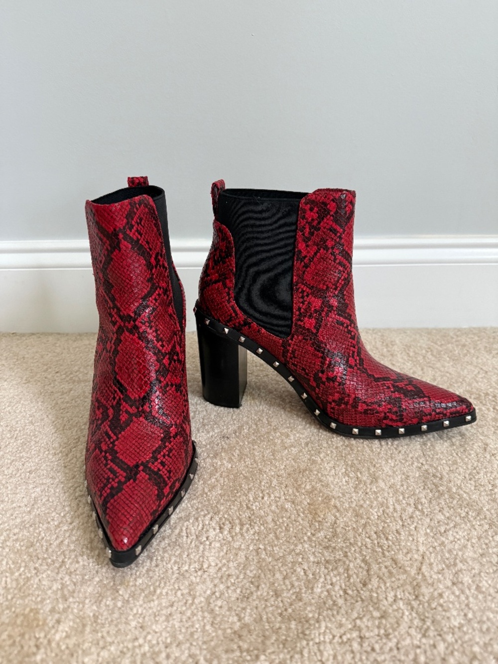 Charles Red Snake Skin Boots size 9.5M